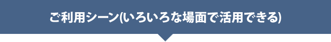 ご利用シーン(いろいろな場面で活用できる)